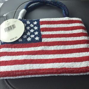 Valerie Stevens mini flag clutch bag